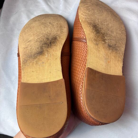 Amali Harmon Driving Loafer Men 12 Genuine Woven Leather Lined Chestnut Moccasin - Picture 5 of 13